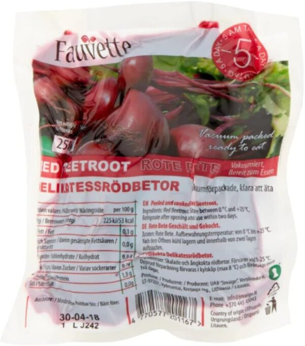 Fauvette Vacuum Packed Beetroot