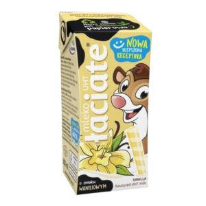 UHT milk flavored Vanilla spotted