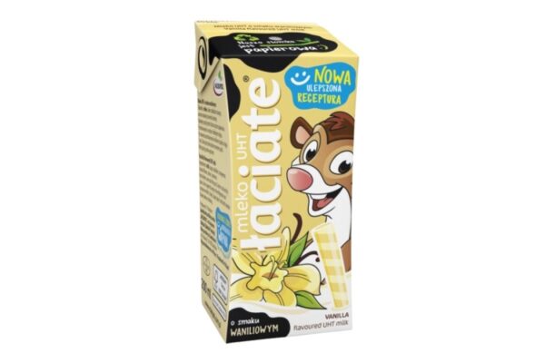 UHT milk flavored Vanilla spotted