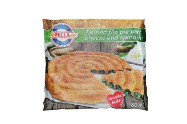 Bella spiral filo pie with cheese